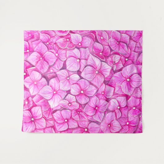 Hydrangea-waterverf Wandkleed (Voorkant (horizontaal))