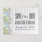 Hydrangea Weathered Wood Wedding Save the Date Aankondigingskaart (Voorkant)