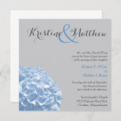 Hydrangea Weddenschap - Blauw & grijs Kaart (Voorkant / Achterkant)