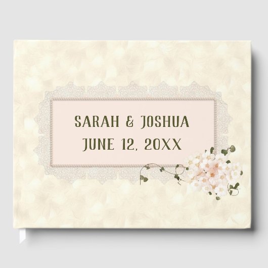 Hydrangea Wedding Blossoms with Frame Gastenboek (Voorkant)