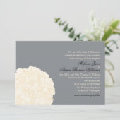 Hydrangea Wedding Invitation - Grijs Kaart (Staand voorkant)