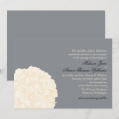 Hydrangea Wedding Invitation - Grijs Kaart (Voorkant / Achterkant)