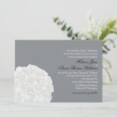 Hydrangea Wedding Invitation - Grijs Kaart (Staand voorkant)