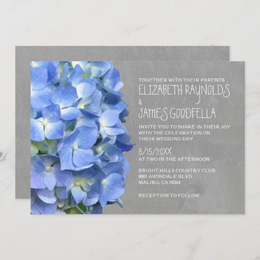 Hydrangea Wedding Invitations Kaart (Voorkant / Achterkant)