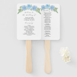 Hydrangea Wedding Program Fans Handwaaier