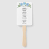 Hydrangea Wedding Program Fans Handwaaier (Achterkant)