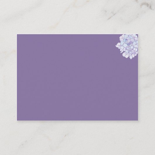 Hydrangea Wedding Reception Informatiekaartje (Achterkant)