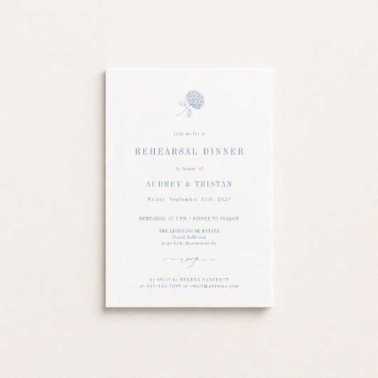 HYDRANGEA Wedding Rehearsal Dinner Aankondiging