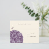 Hydrangea Wedding Response RSVP Kaartje (Staand voorkant)