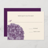 Hydrangea Wedding Response RSVP Kaartje (Voorkant / Achterkant)