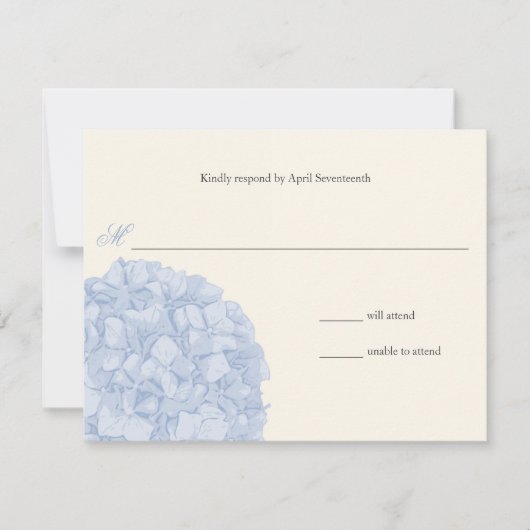 Hydrangea Wedding Response RSVP Kaartje (Voorkant)