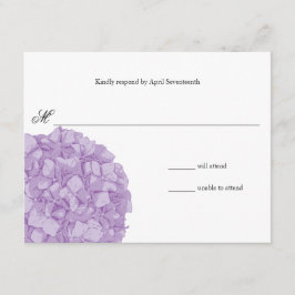 Hydrangea Wedding Response RSVP Kaartje