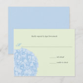 Hydrangea Wedding Response RSVP Kaartje (Voorkant / Achterkant)