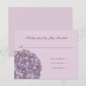 Hydrangea Wedding Response RSVP Kaartje (Voorkant / Achterkant)
