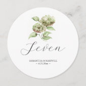 Hydrangea Wedding Round Table Number Kaart (Voorkant)