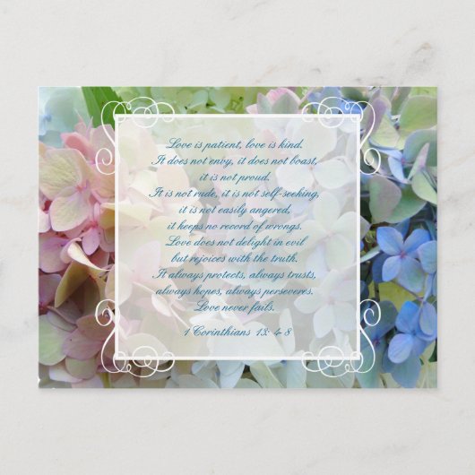 Hydrangea Wedding Save the Date Briefkaart Schrift (Voorkant)