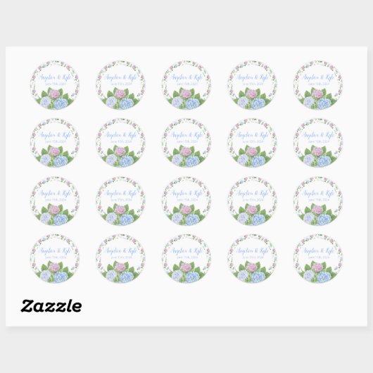 Hydrangea Wedding Sticker (Vel)