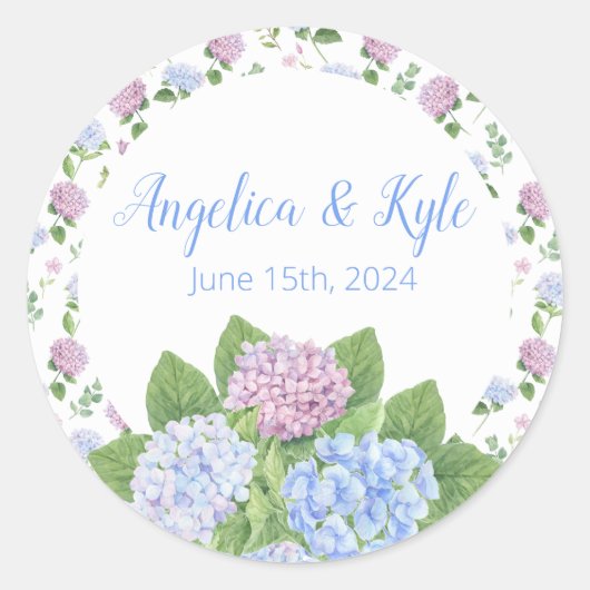 Hydrangea Wedding Sticker (Voorkant)