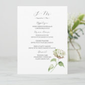 Hydrangea Wedding Table Decor | Menu (Staand voorkant)