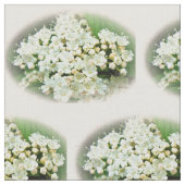 Hydrangea White Cream on Beige Texture Fabric Stof (Close Up)