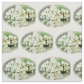 Hydrangea White Cream on Beige Texture Fabric Stof (Swatch)