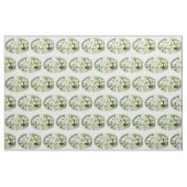 Hydrangea White Cream on Beige Texture Fabric Stof (Fat Quarter)