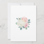 Hydrangea White Elegant Dusty Roos Peony Wedding Kaart (Achterkant)