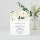 Hydrangea White Gold Floral Wedding Enclosure Kaar (Staand voorkant)