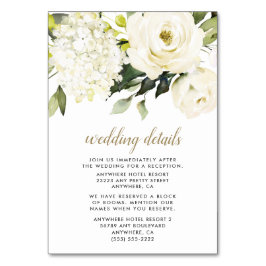 Hydrangea White Gold Floral Wedding Enclosure Kaar Kaart