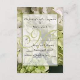 Hydrangea White Green Wedding Suite RSVP Kaartje