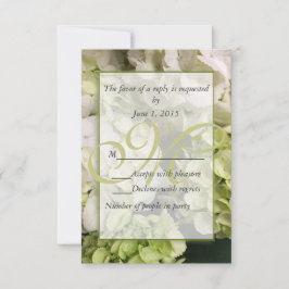 Hydrangea White Green Wedding Suite RSVP Kaartje