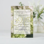 Hydrangea White Green Wedding Suite RSVP Kaartje (Staand voorkant)