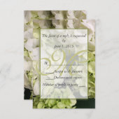 Hydrangea White Green Wedding Suite RSVP Kaartje (Voorkant / Achterkant)