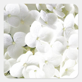 Hydrangea wit bloemmotief vierkante sticker
