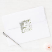 Hydrangea wit bloemmotief vierkante sticker (Envelop)