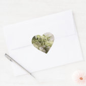 Hydrangea Wit Groen Bruiloft Suite Hart Sticker (Envelop)