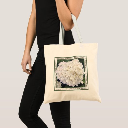 Hydrangea - Wit met een Paarse Blush - Canvas tas (Voorkant (product))
