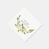 Hydrangea witte bloem servet (Hoek)