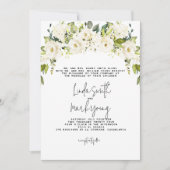 Hydrangea, witte bloemen, bruiloft uitnodiging (Voorkant)