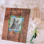 Hydrangea Wood Wedding Foto Pet Signature Drink Reclamebord Met Voetstuk