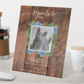 Hydrangea Wood Wedding Foto Pet Signature Drink Reclamebord Met Voetstuk (Insitu)