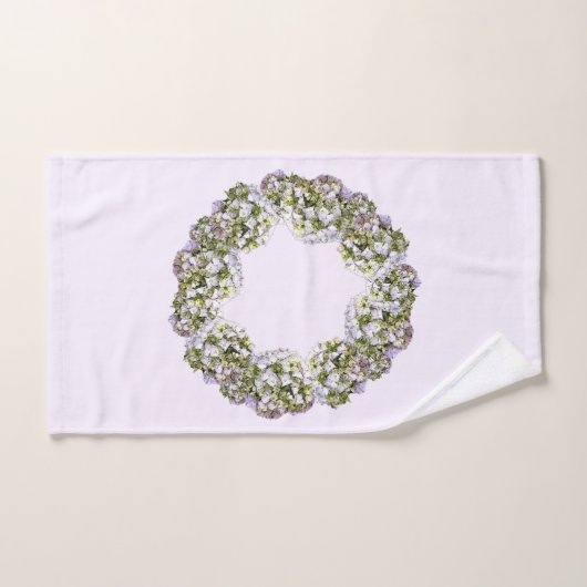 Hydrangea Wreath Bad Handdoek (Handdoek)