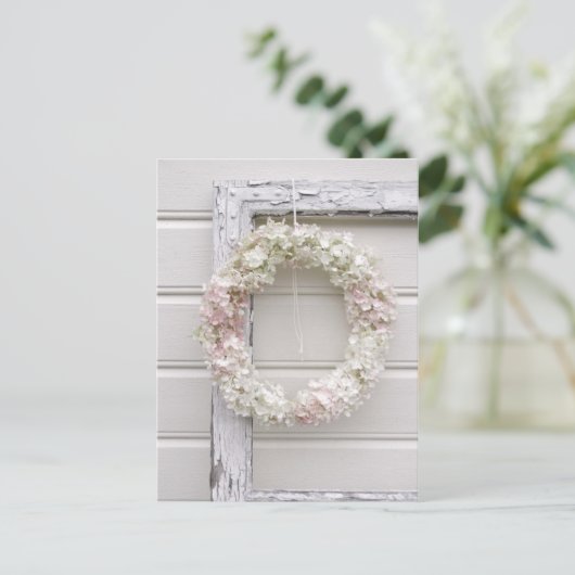 Hydrangea Wreath Briefkaart (Staand voorkant)