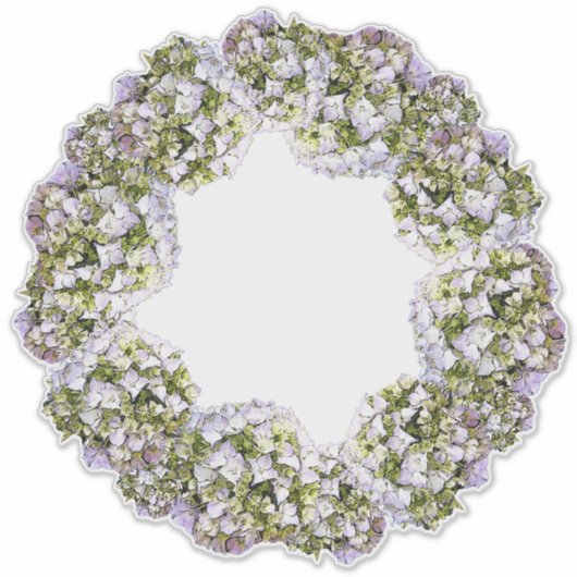 Hydrangea Wreath Sticker (Voorkant)