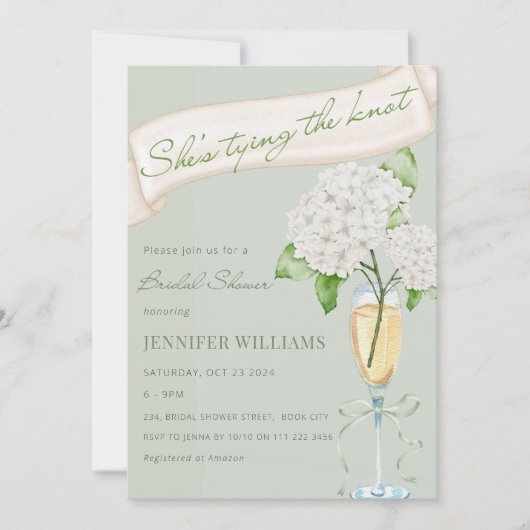 Hydrangea Ze bindt het knoopswijze Vrijgezellenfee Kaart (Voorkant)