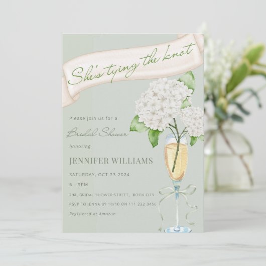 Hydrangea Ze bindt het knoopswijze Vrijgezellenfee Kaart (Staand voorkant)