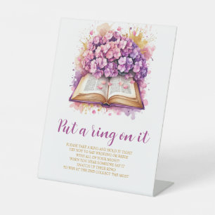 Hydrangea Zet een Ring op It Game Sign Reclamebord Met Voetstuk