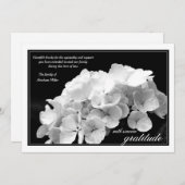 Hydrangea, zwart en wit sympathie Dank u Bedankkaart (Voorkant / Achterkant)