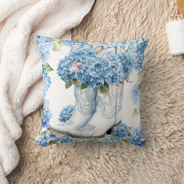 Hydrangeabloemen  aquarel kussen (Deken)