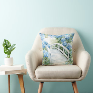 Hydrangeabloemen aquarel kussen